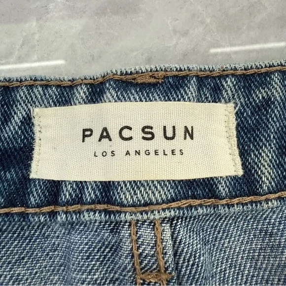 Women’s PacSun Distressed High Rise Mom Short Jean Shorts Size 26 - Picture 12 of 15
